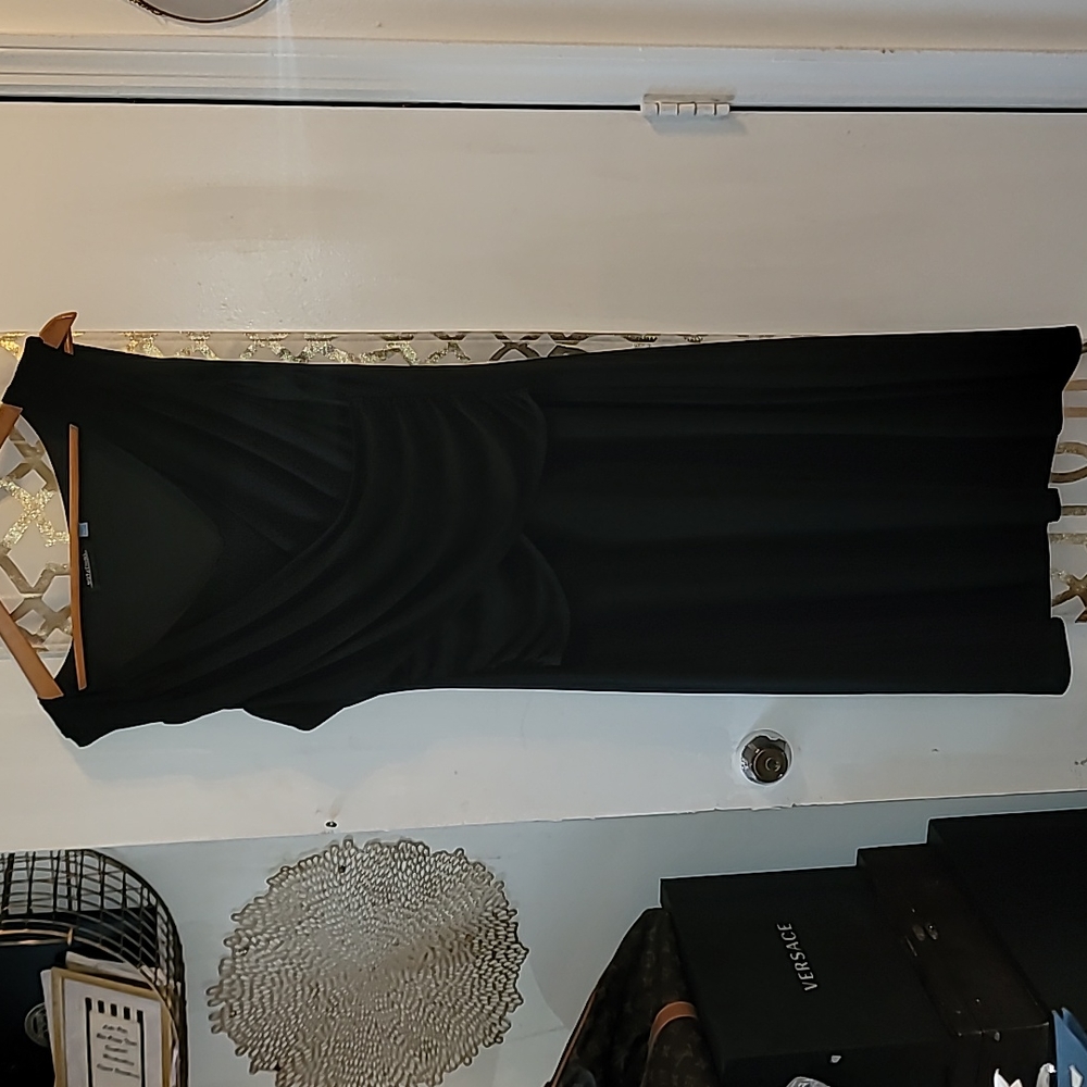 Little Black Swoop Dress